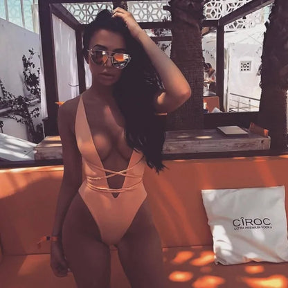 Deep V-Neck Bikini Women&